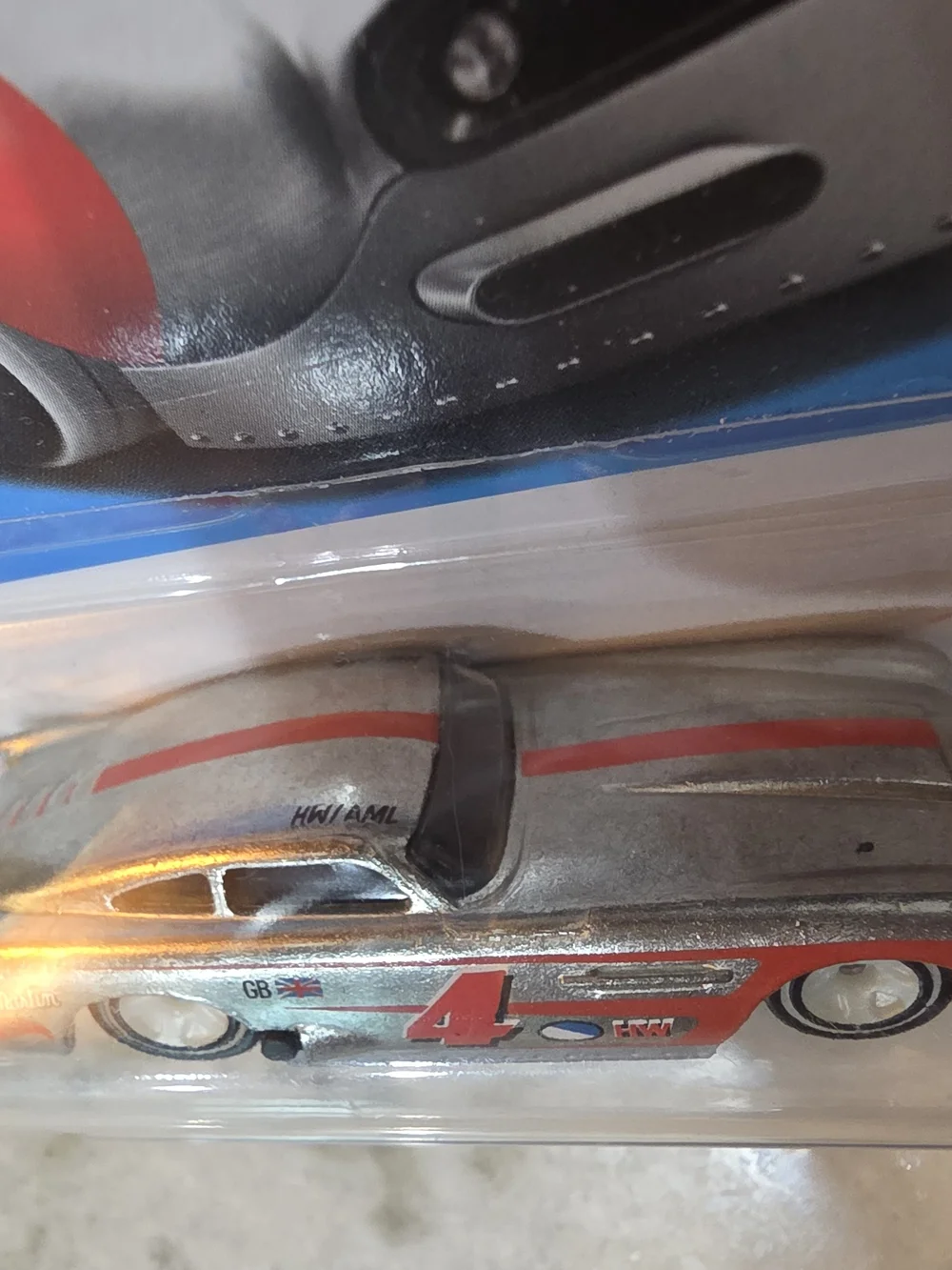 Hot Wheels Silver & Red Aston Martin Style Race Car - Kids Vehicle Toy